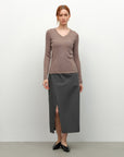 Soft Ribbed V-Neck Cashmere Sweater