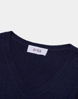 Soft Ribbed V-Neck Cashmere Sweater