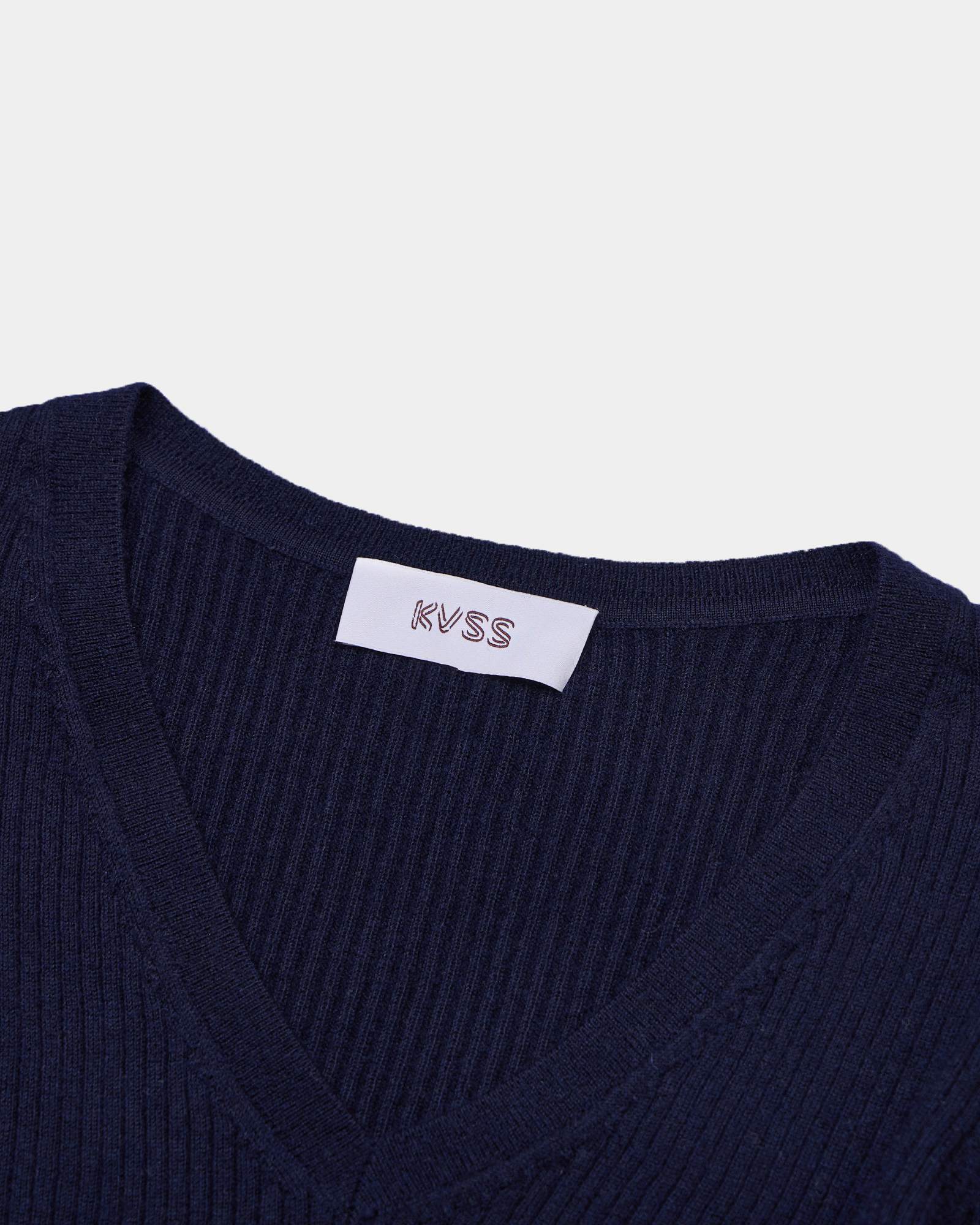 Soft Ribbed V-Neck Cashmere Sweater