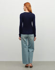 Soft Ribbed V-Neck Cashmere Sweater