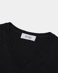 Soft Ribbed V-Neck Cashmere Sweater