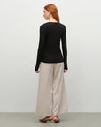 Soft Ribbed V-Neck Cashmere Sweater
