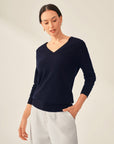 100% Cashmere Classic V-Neck Sweater