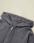 Pure Cashmere Zip-Up Hoodie for Women