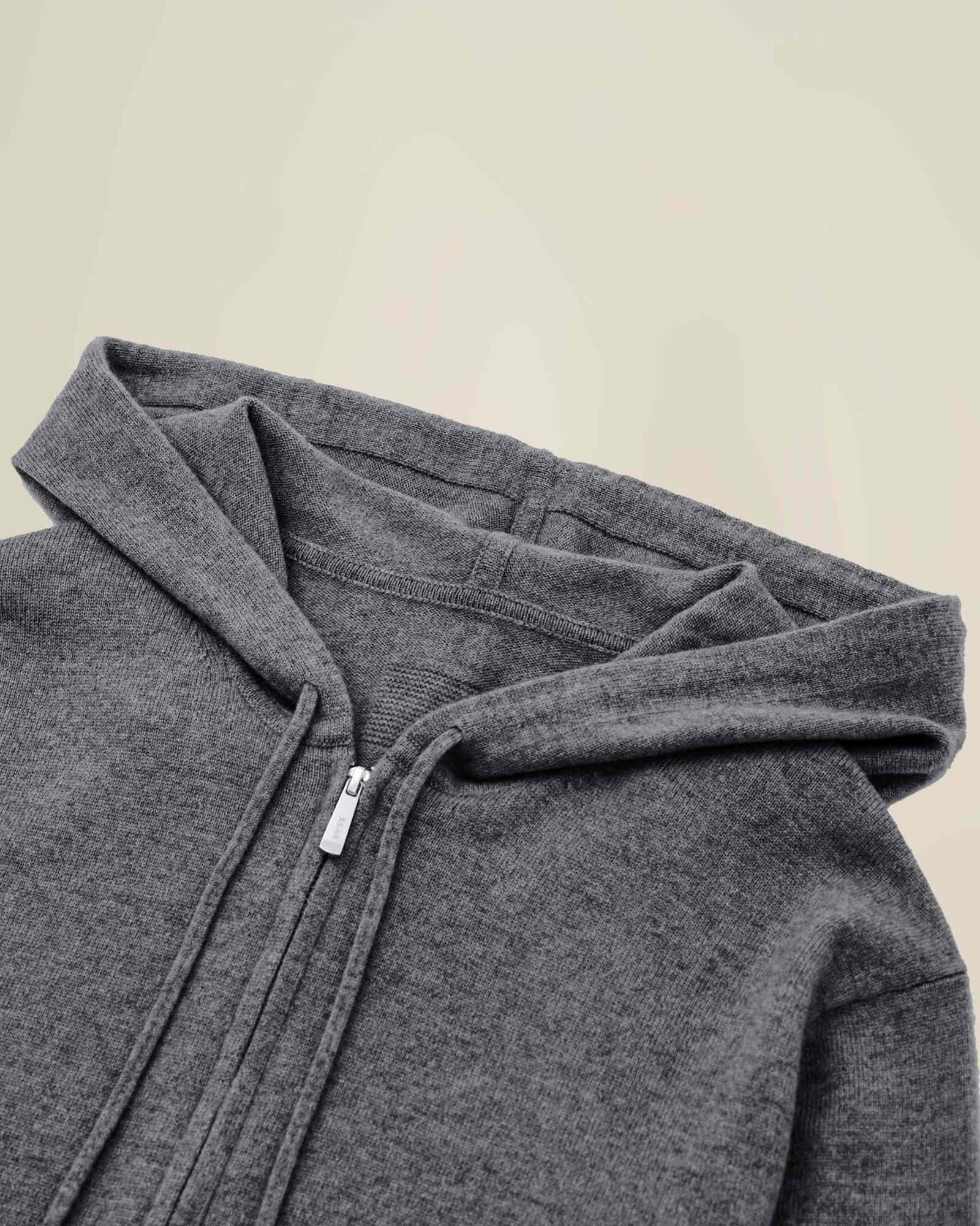 Pure Cashmere Zip-Up Hoodie for Women