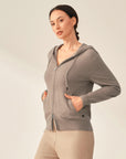 Pure Cashmere Zip-Up Hoodie for Women
