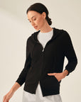 Pure Cashmere Zip-Up Hoodie for Women