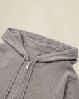 Pure Cashmere Zip-Up Hoodie for Women