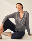 Pure Cashmere Zip-Up Hoodie for Women