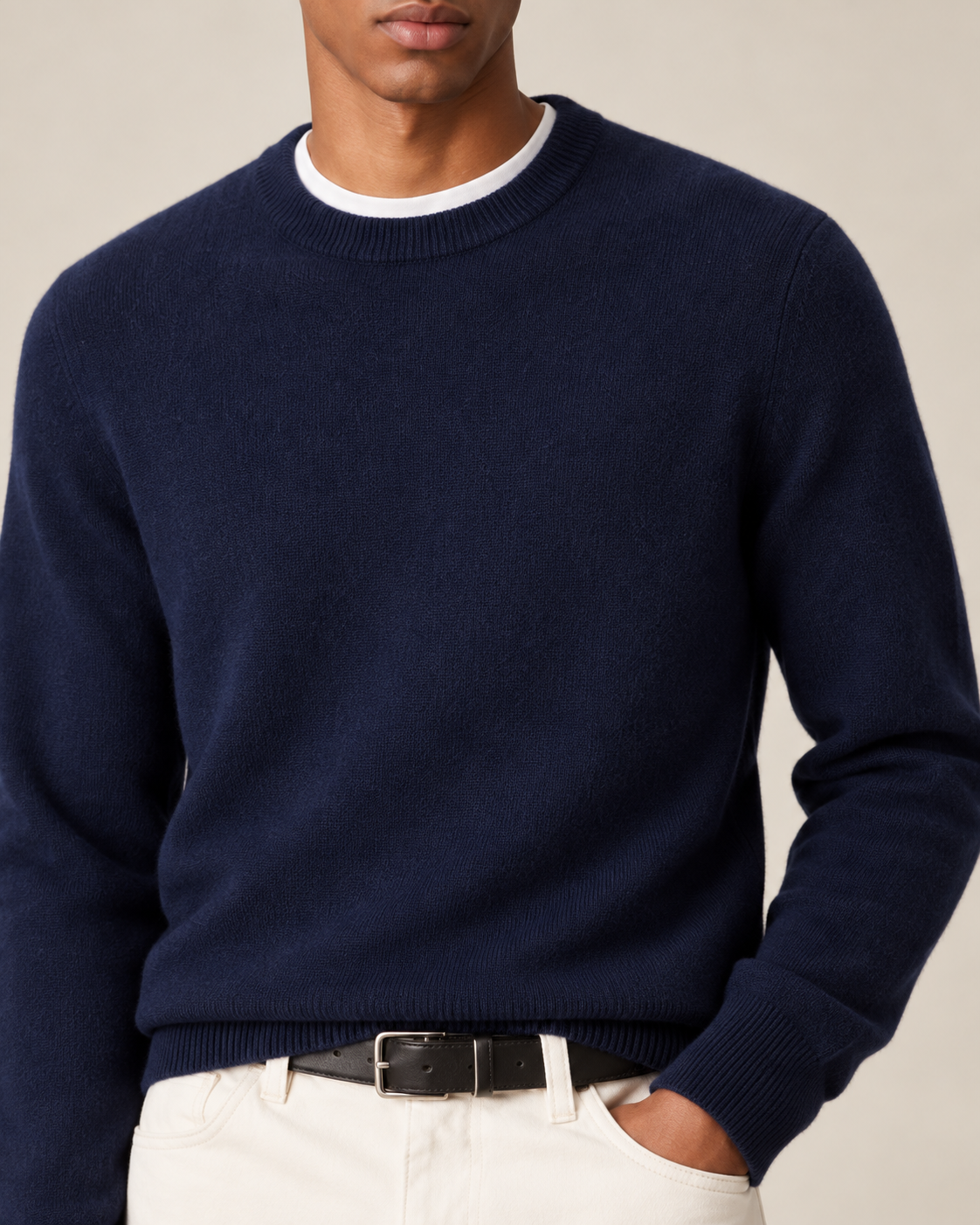 Luxe 100% Cashmere Crew Neck Sweater