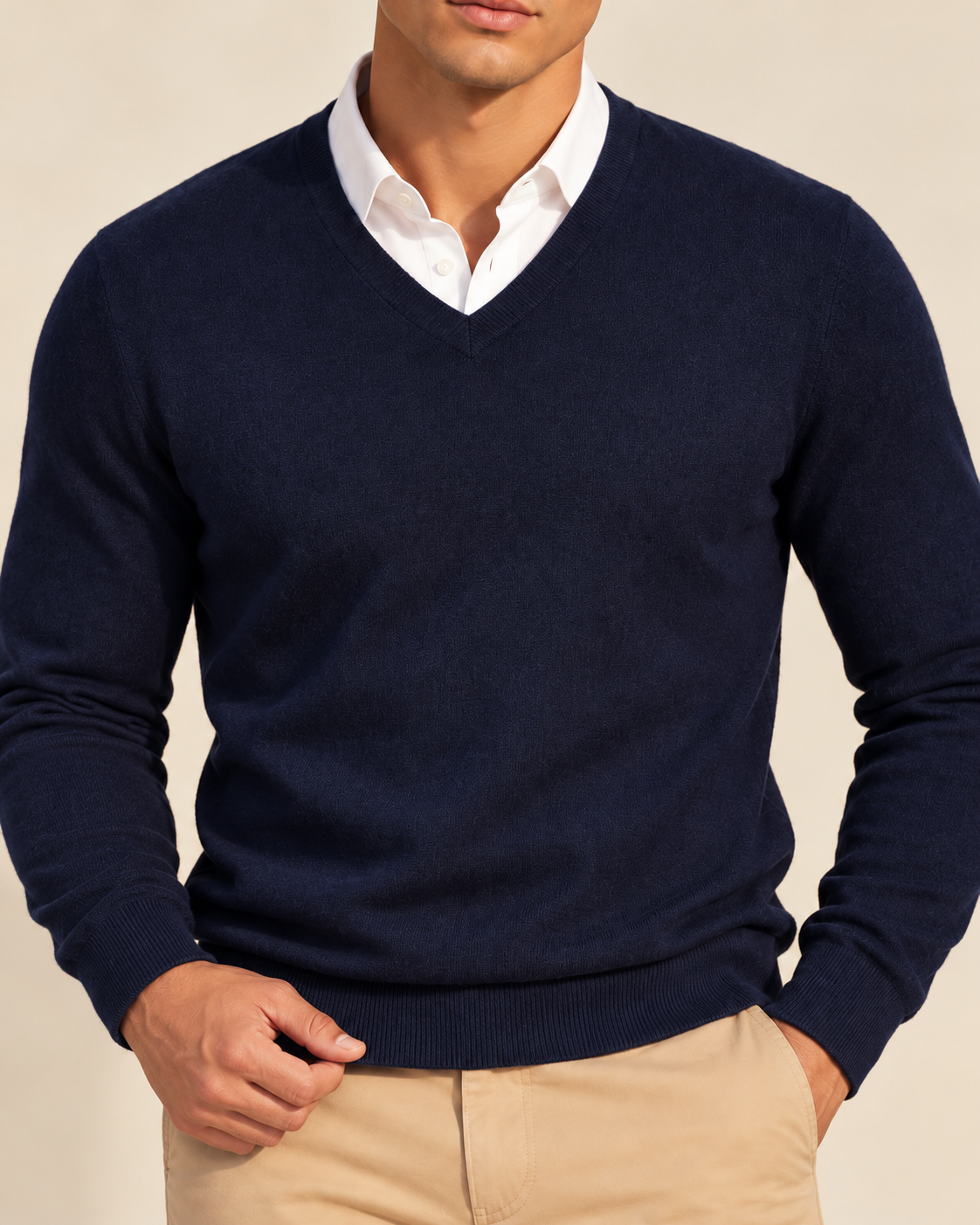 Classic Men's Cashmere V-Neck Pullover