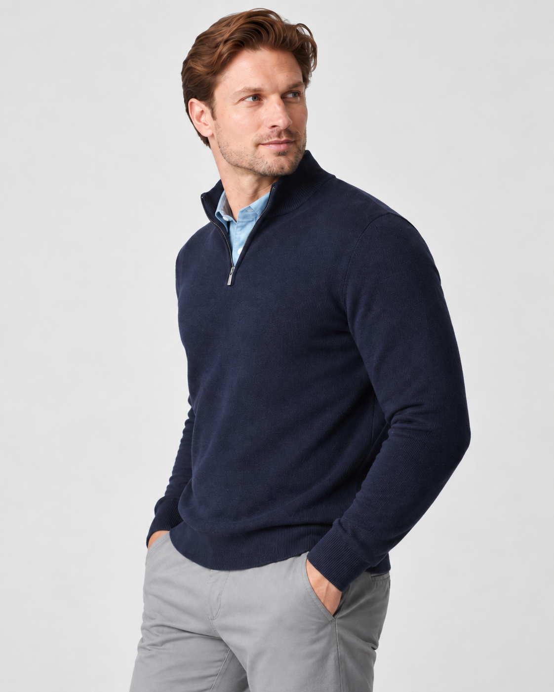 100% Cashmere Half Zip Sweater