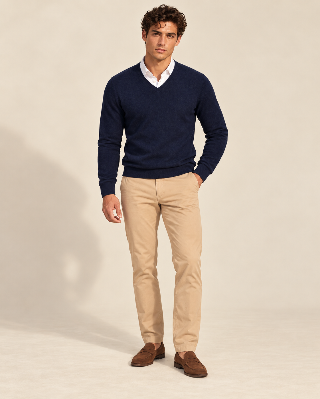 Classic Men's Cashmere V-Neck Pullover