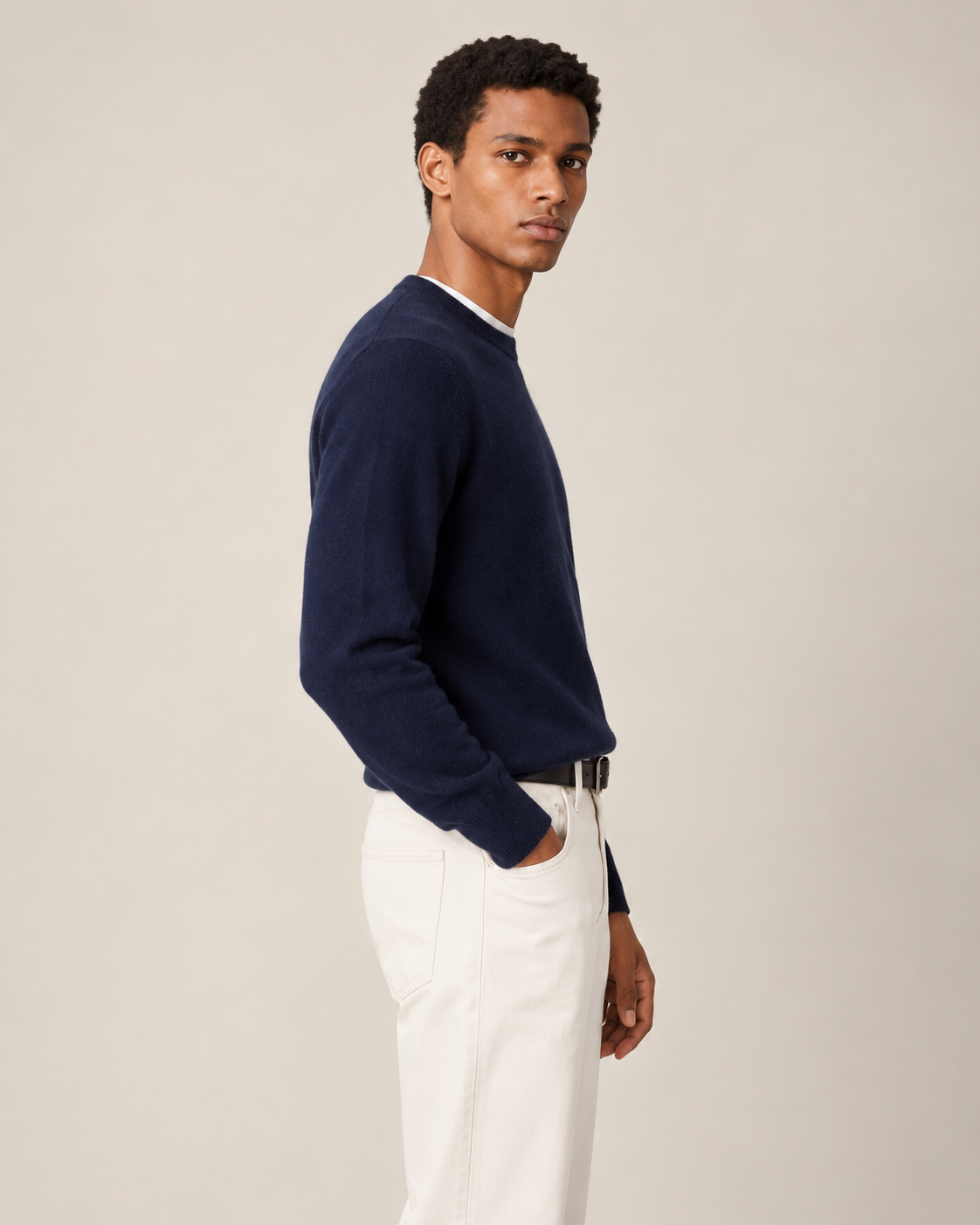 Luxe 100% Cashmere Crew Neck Sweater