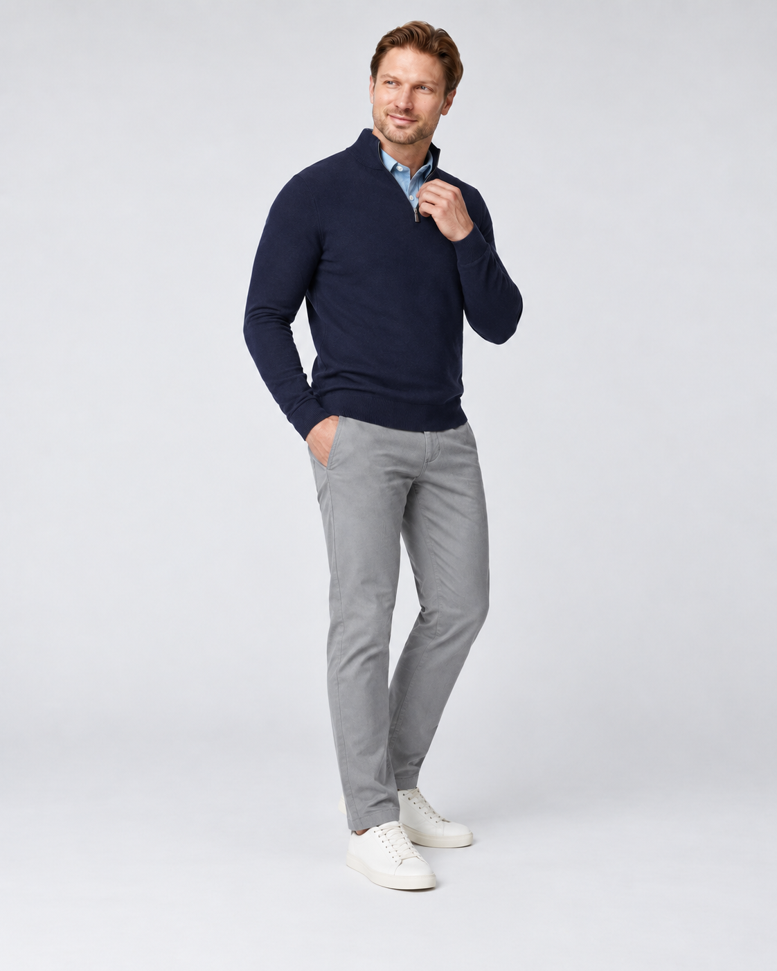 100% Cashmere Half Zip Sweater
