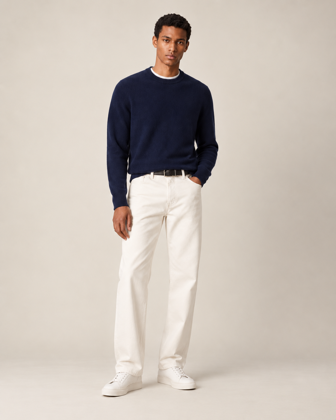 Luxe 100% Cashmere Crew Neck Sweater