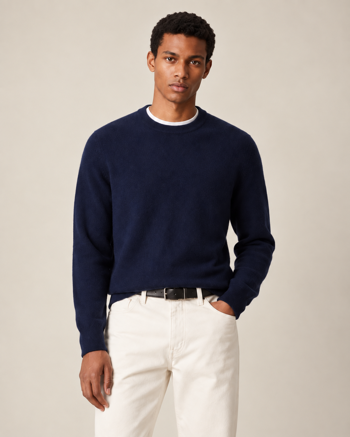 Luxe 100% Cashmere Crew Neck Sweater