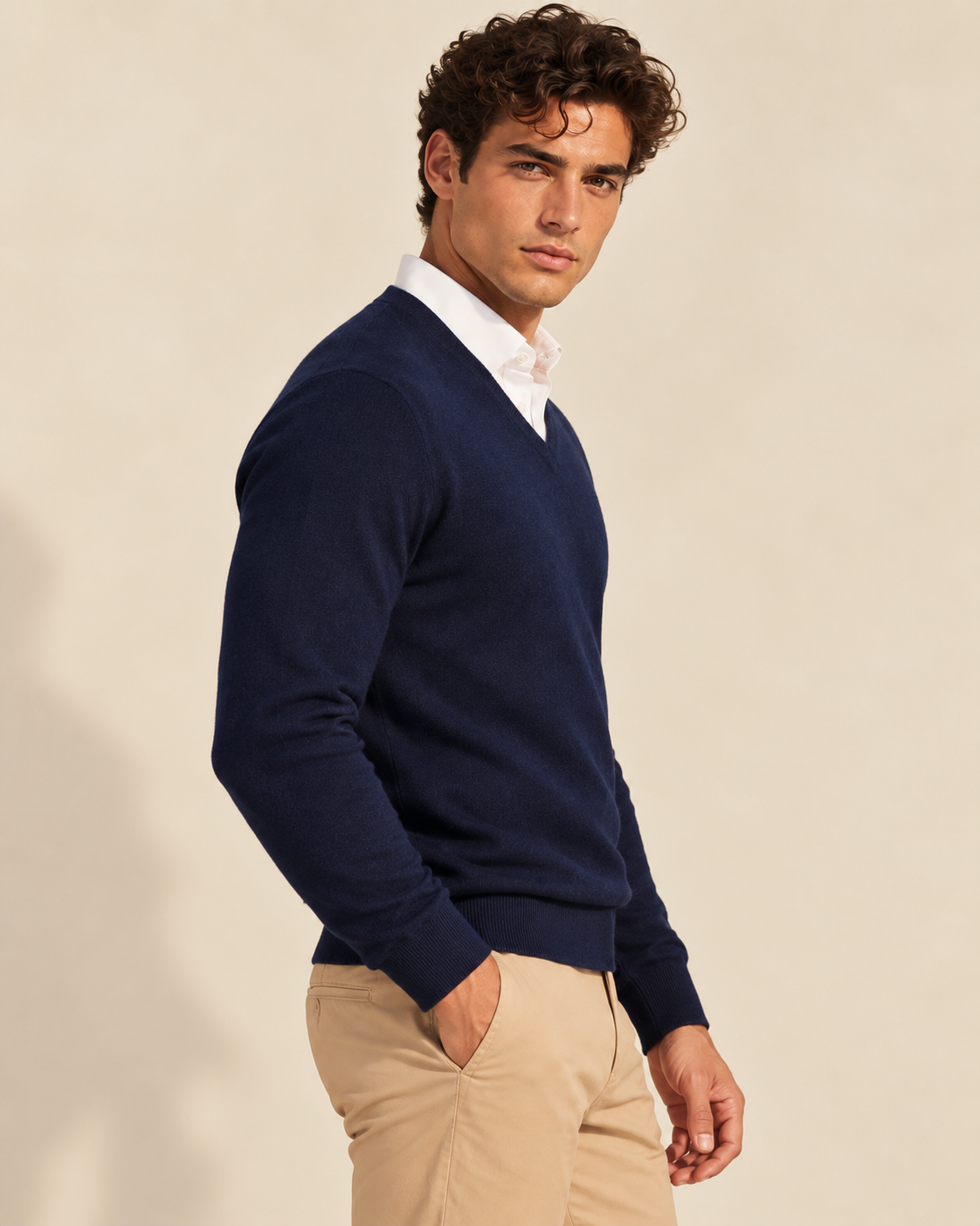 Classic Men's Cashmere V-Neck Pullover
