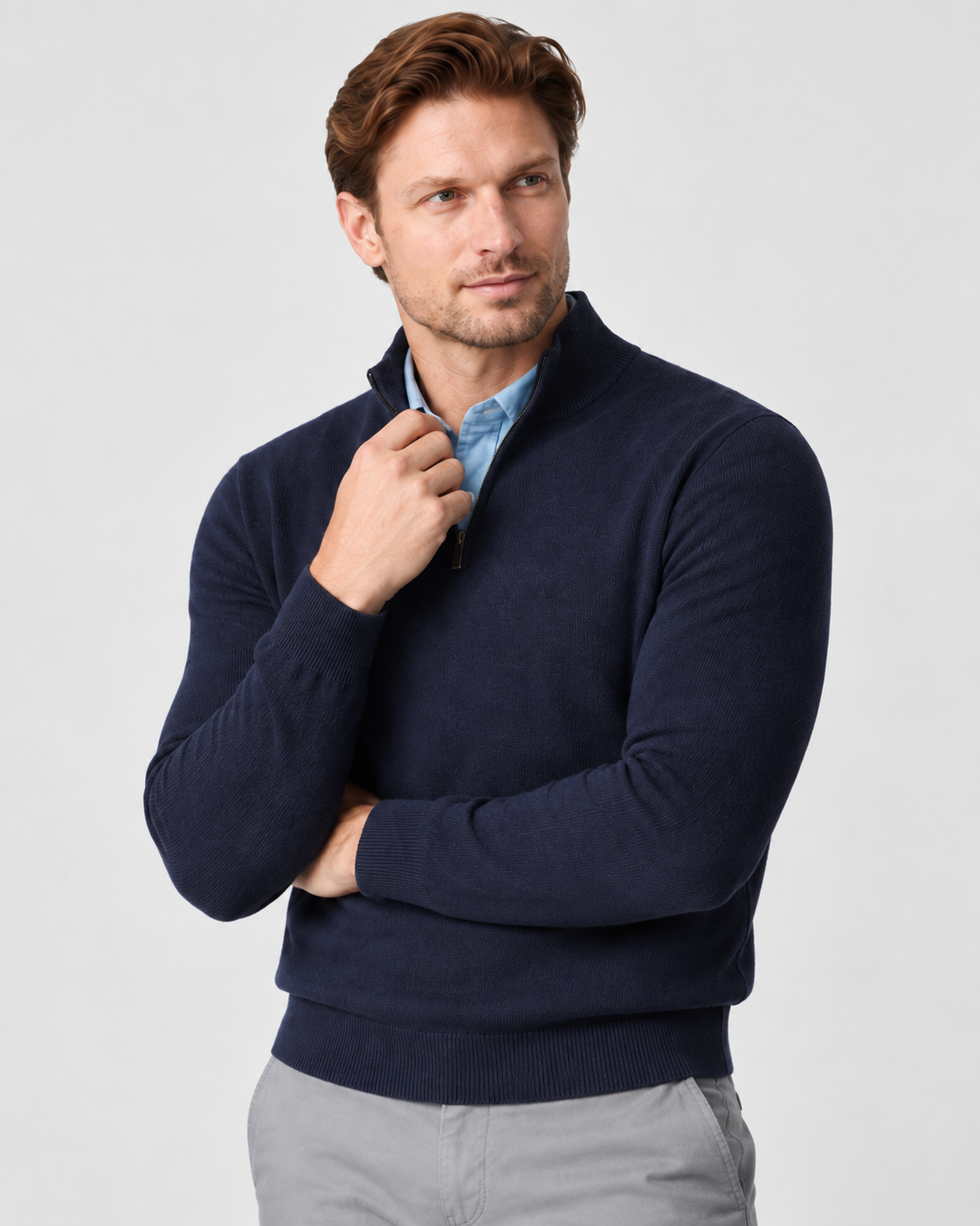 100% Cashmere Half Zip Sweater