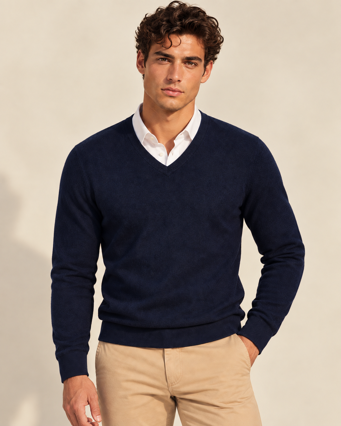 Classic Men's Cashmere V-Neck Pullover
