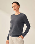 Classic women's Crewneck 100% Cashmere Sweater