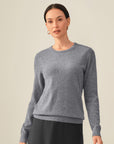 Classic women's Crewneck 100% Cashmere Sweater