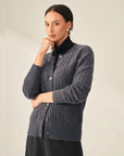100% Cashmere Cable Knit Button Cardigan