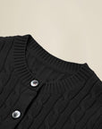 100% Cashmere Cable Knit Button Cardigan