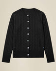 100% Cashmere Cable Knit Button Cardigan