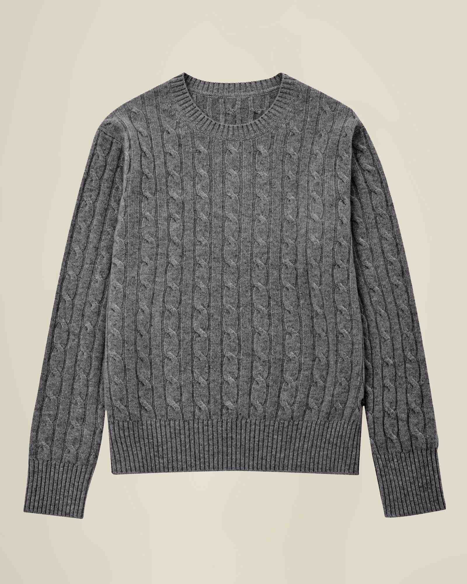 Pure Cashmere Cable Knit Sweater for Women