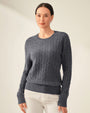 Pure Cashmere Cable Knit Sweater for Women