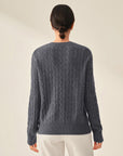 Pure Cashmere Cable Knit Sweater for Women