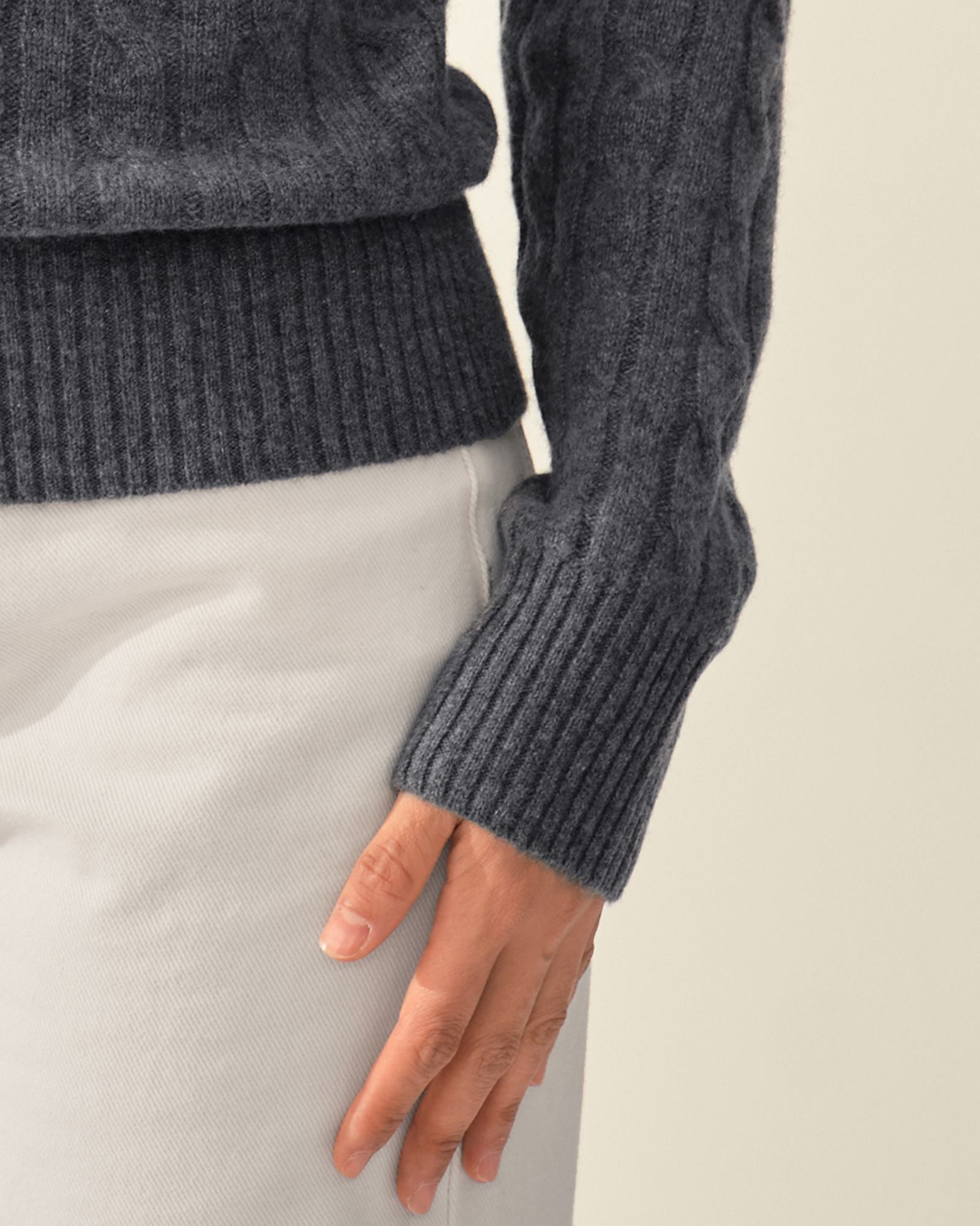 Pure Cashmere Cable Knit Sweater for Women