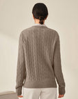 Pure Cashmere Cable Knit Sweater for Women