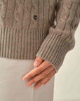Pure Cashmere Cable Knit Sweater for Women
