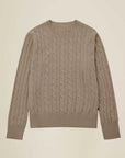 Pure Cashmere Cable Knit Sweater for Women