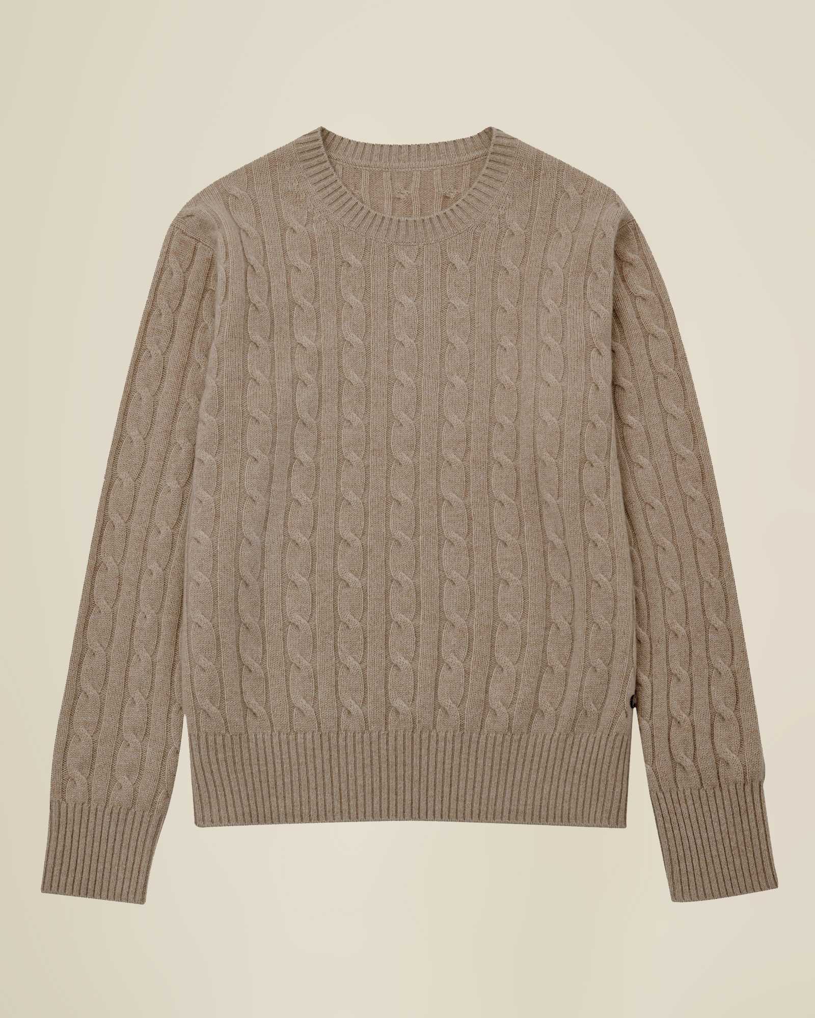 Pure Cashmere Cable Knit Sweater for Women