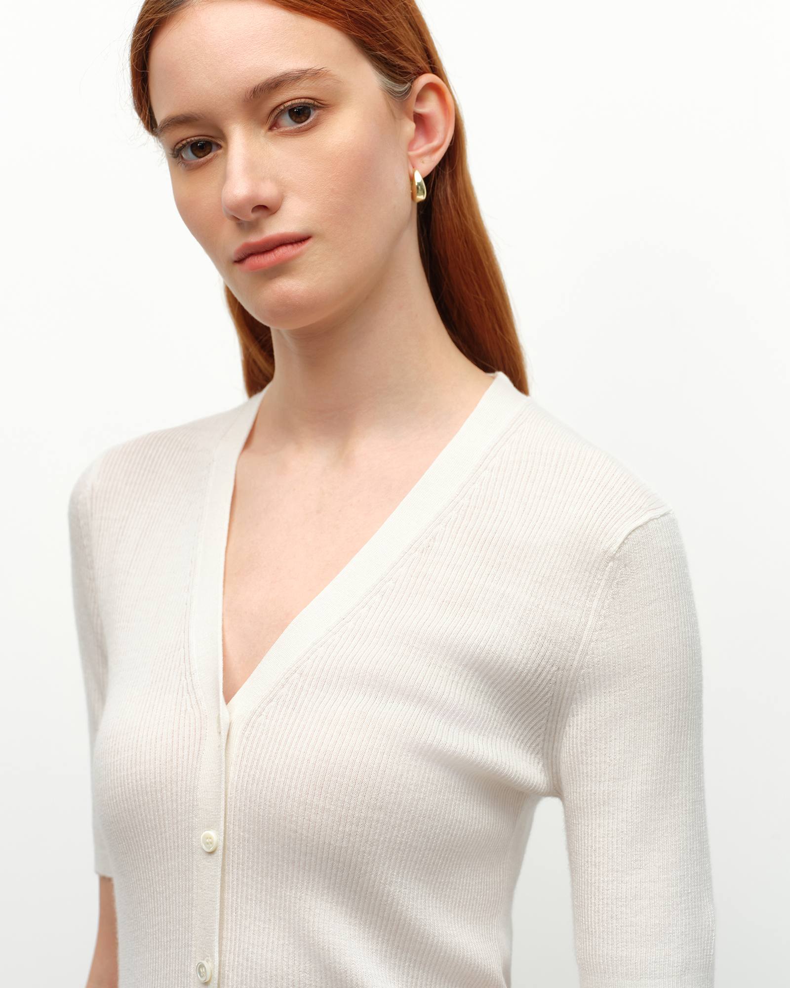 Lightweight Cashmere Silk Short Sleeve Cardigan