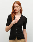 Lightweight Cashmere Silk Short Sleeve Cardigan