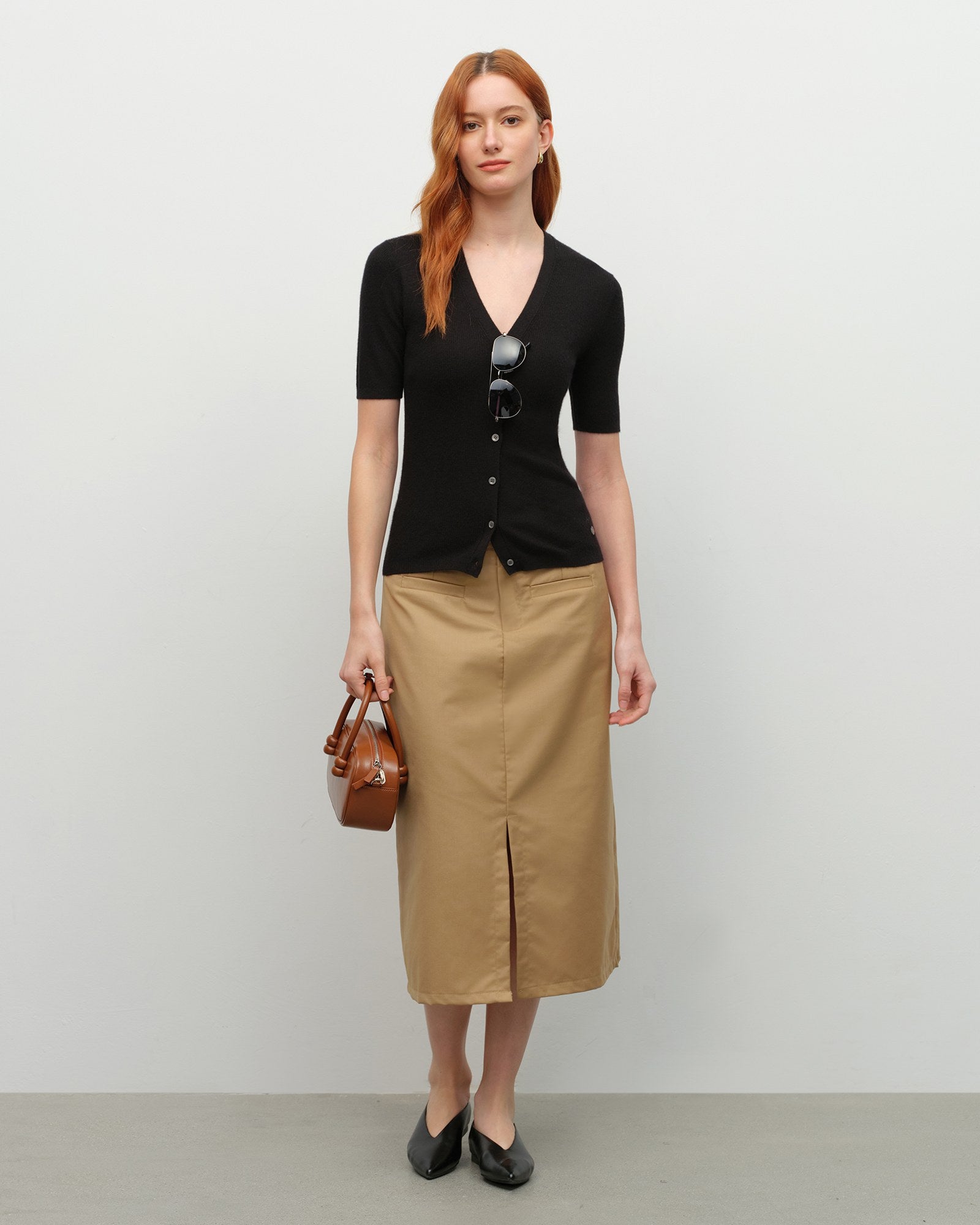 Lightweight Cashmere Silk Short Sleeve Cardigan