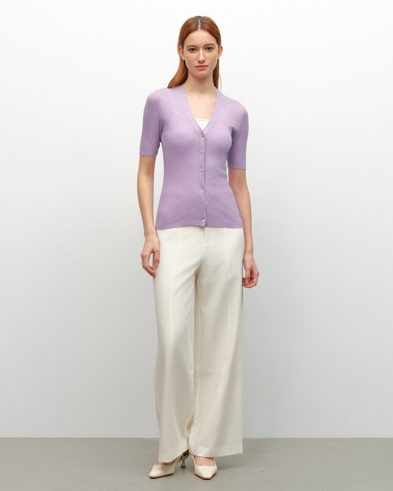 Lightweight Cashmere Silk Short Sleeve Cardigan