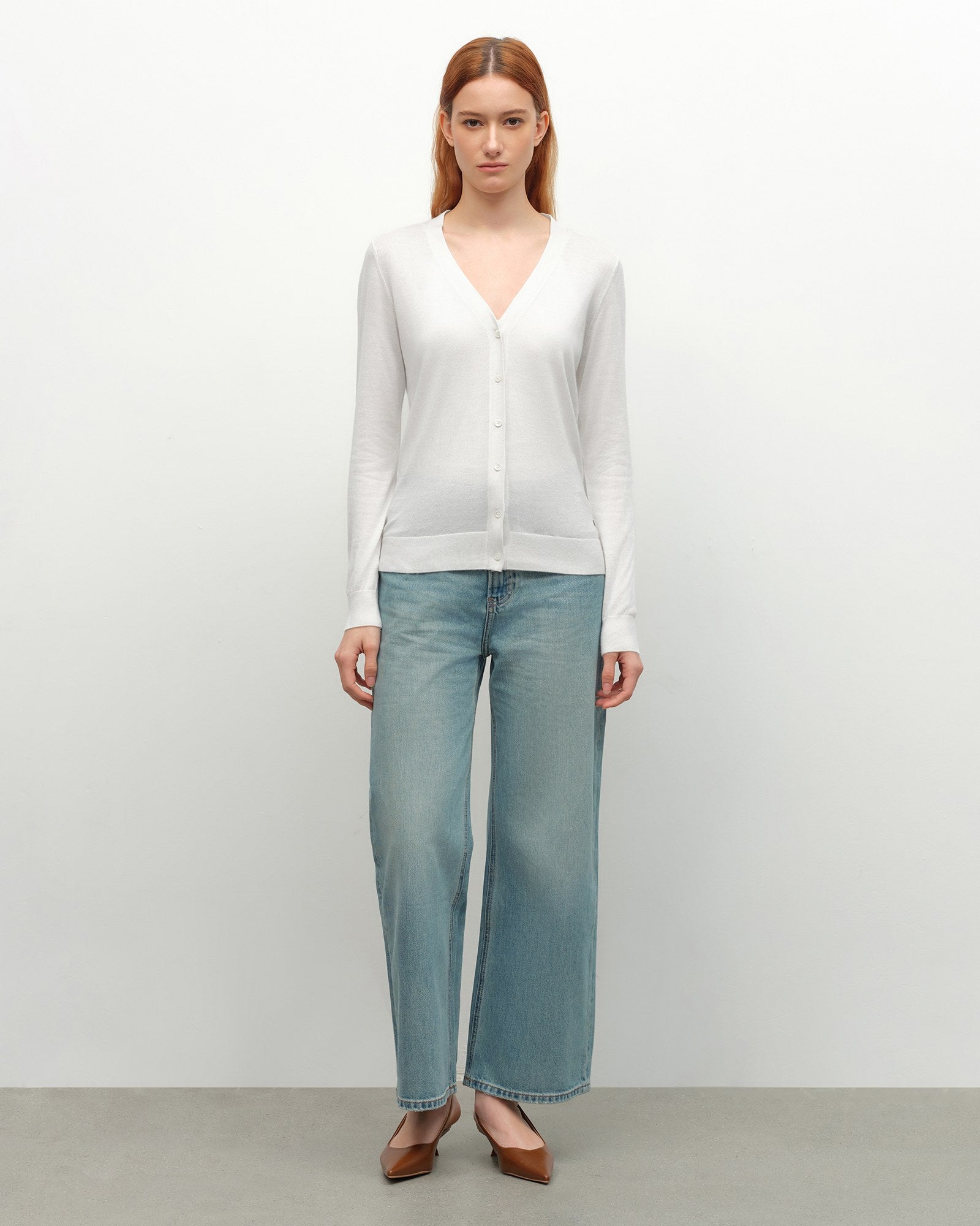 Soft Cashmere Silk V-Neck Cardigan