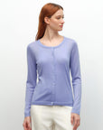 Lightweight Cashmere Silk Crew Cardigan