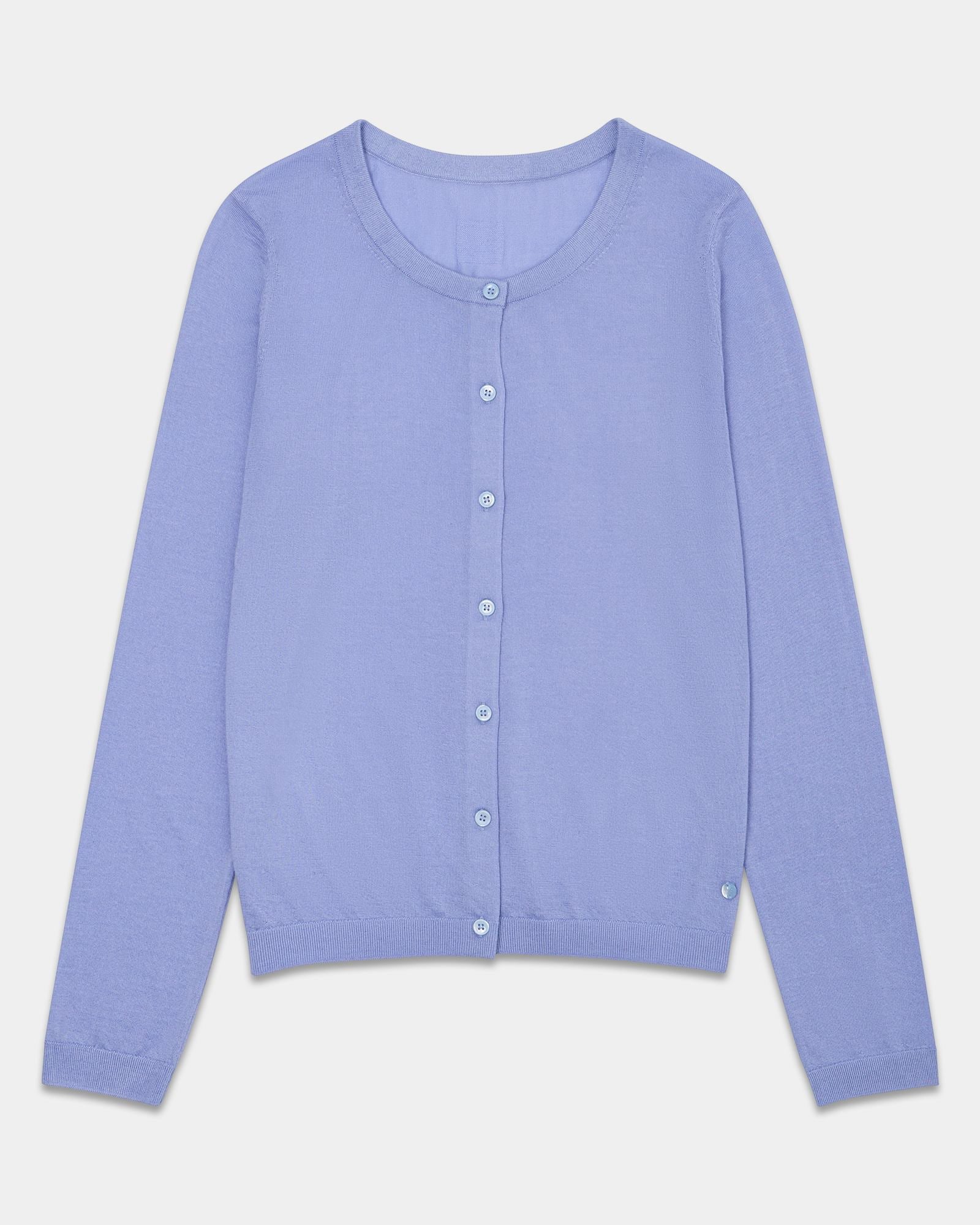 Lightweight Cashmere Silk Crew Cardigan