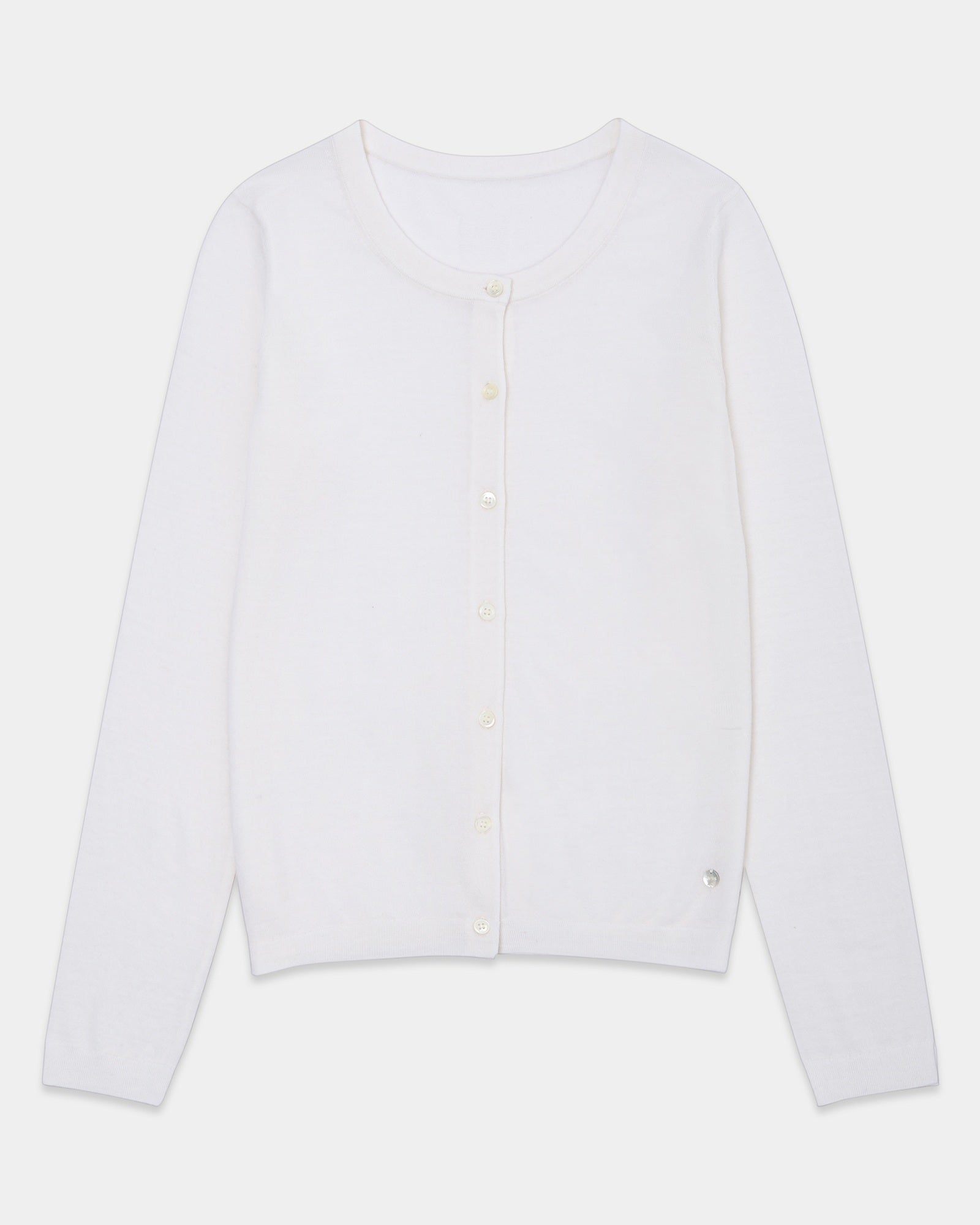 Lightweight Cashmere Silk Crew Cardigan