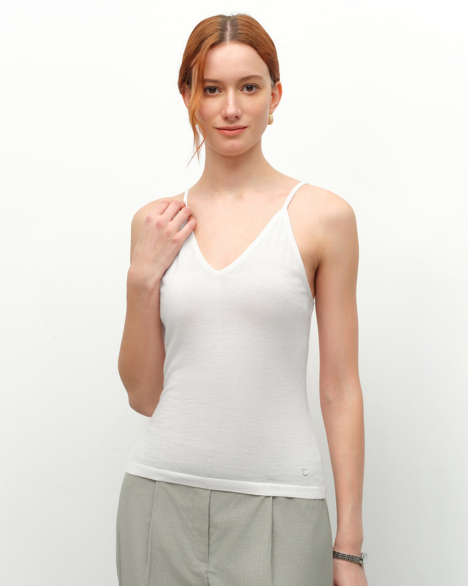 Lightweight Cashmere Silk V-Neck Tank – kvsscashmere