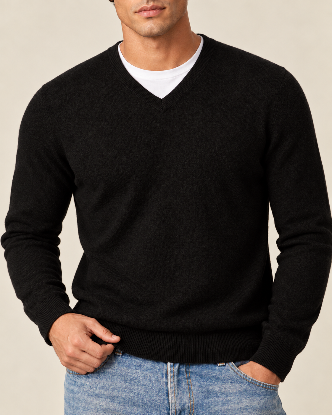Classic Men's Cashmere V-Neck Pullover