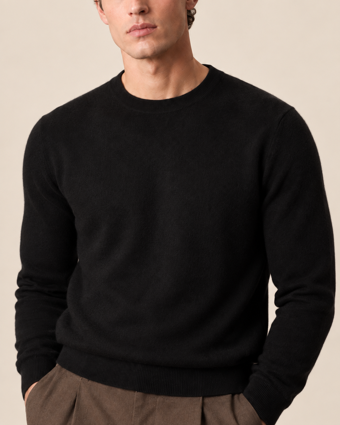 Luxe 100% Cashmere Crew Neck Sweater