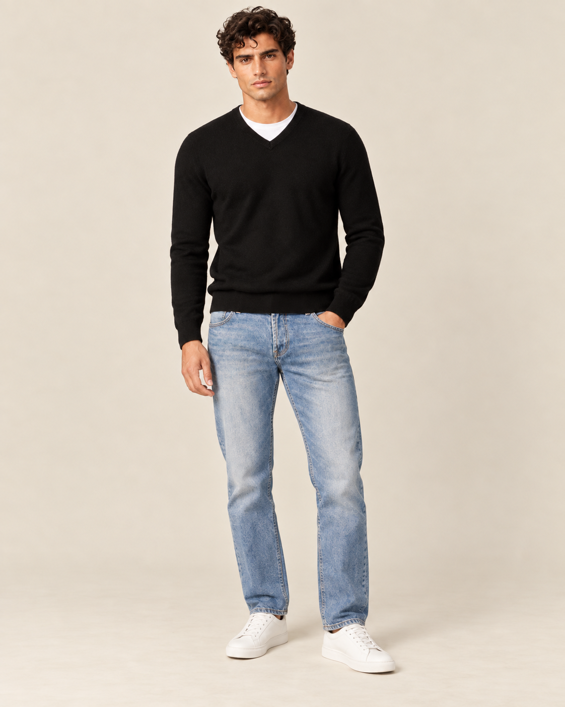 Classic Men's Cashmere V-Neck Pullover