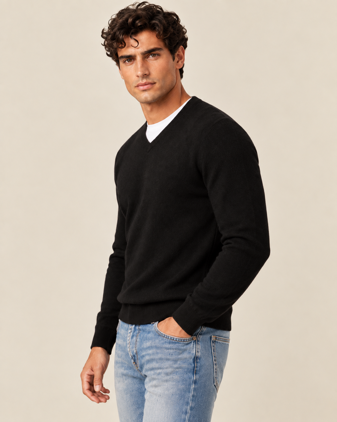 Classic Men's Cashmere V-Neck Pullover